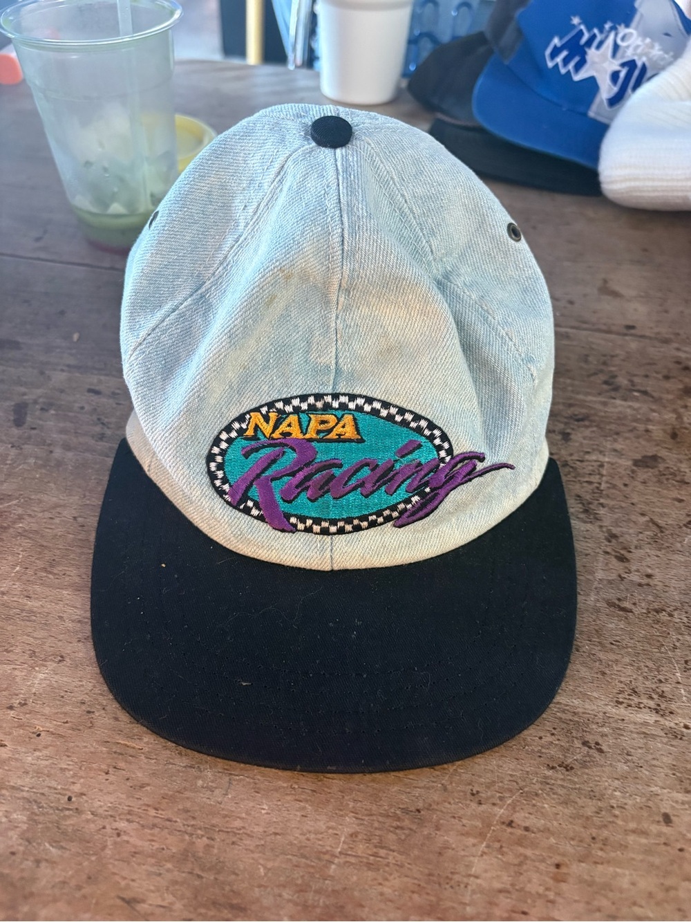 NAPA Racing Hat - Light Blue Denim with Black Brim